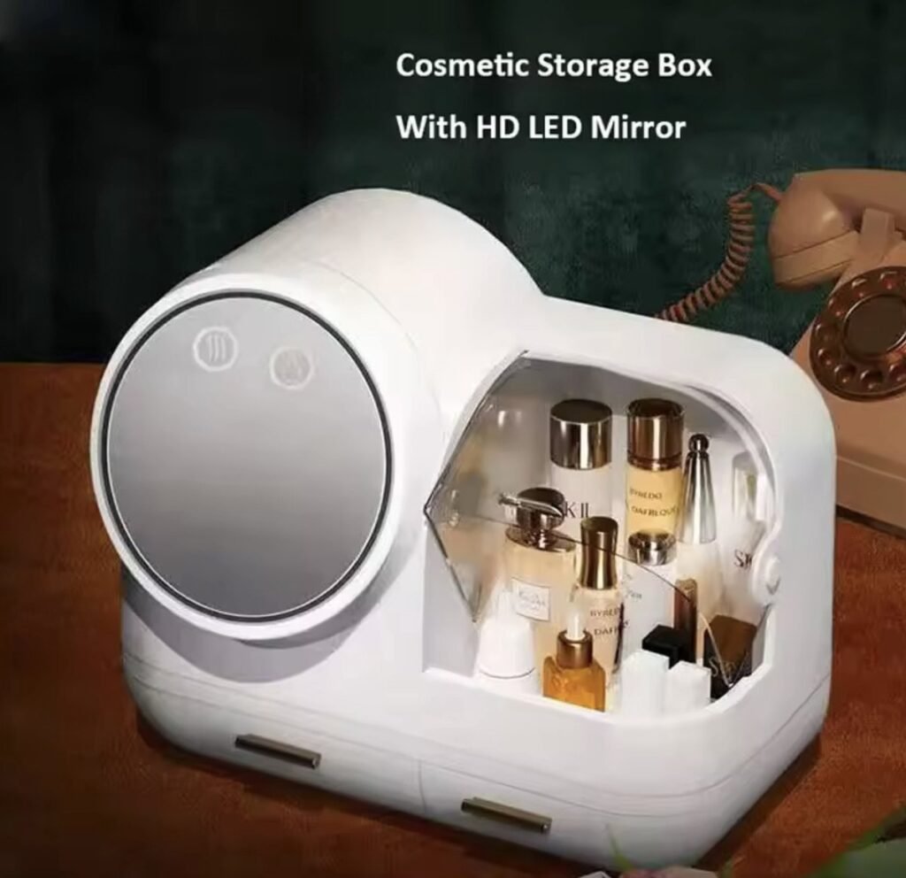 make-up organiser -fan- organiser with LED light – drawer unit – organiser with fan – jewellery organiser –