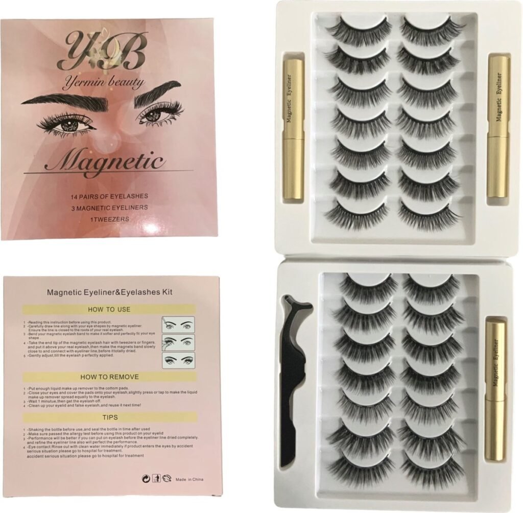 Magnetic Lashes-14 Sets with 3 Eyeliner Gel and 1 Applicator