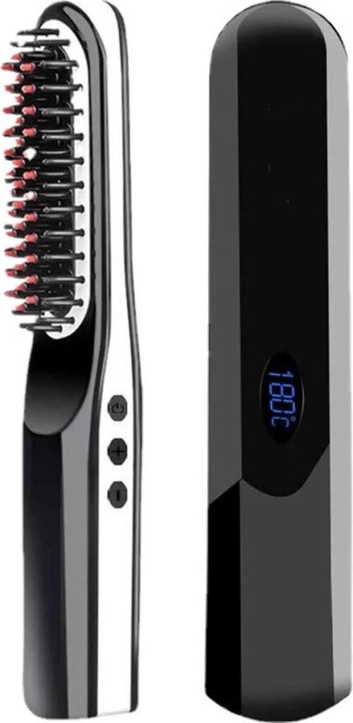 Cordless Straightening Brush 2 in 1 Electric Straightening Brush