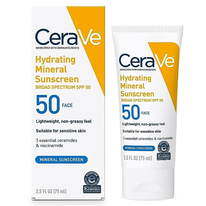 CeraVe Hydrating Mineral Sunscreen SPF50 Face 75ml