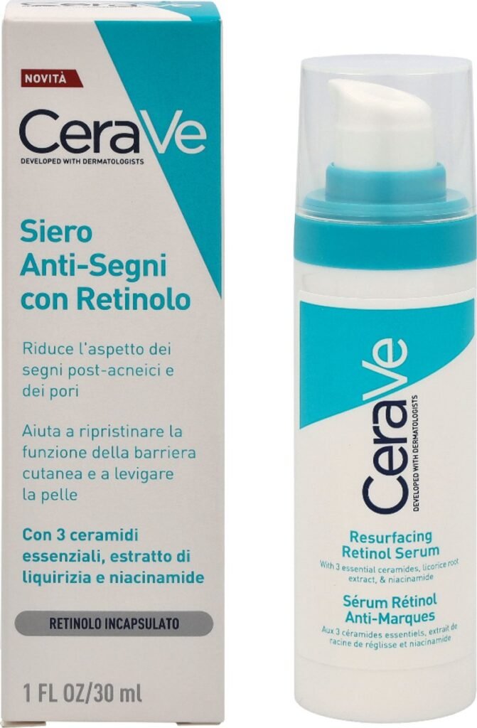 CeraVe Anti-Blemish Retinol Serum for Spots and Acne Scars Pump Bottle 30ml