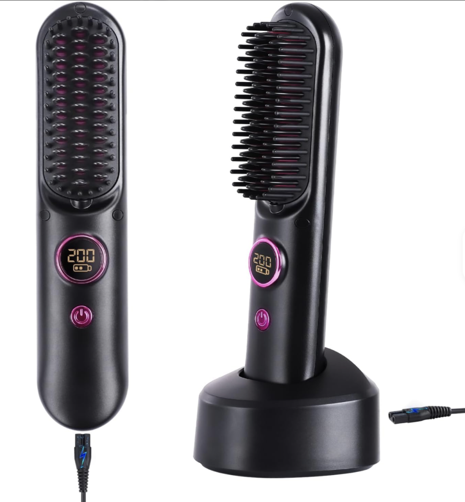Cordless Straightening Brush Electric Hair Brush Hair Straightening Brush