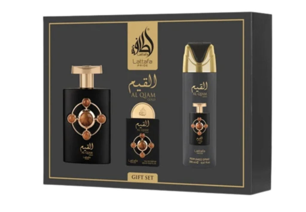 Lattafa Pride Al Qiam Gold Perfume Set Women's Eau de Parfum 100ml + 20ml + Deodorant 200ml Arabian Perfume