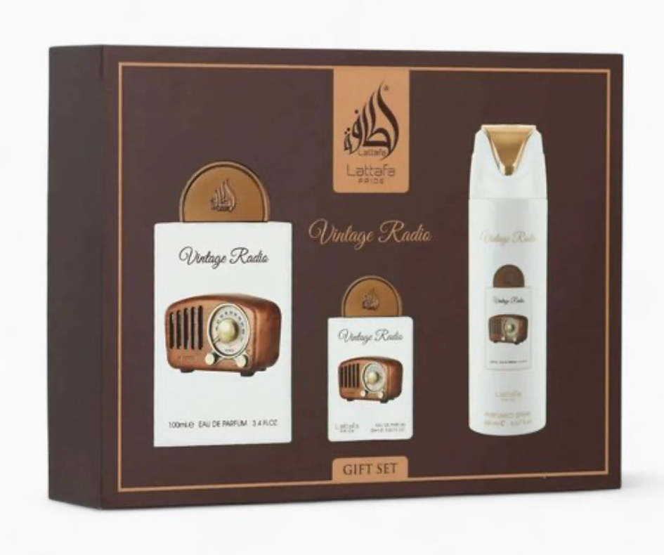 Lattafa Pride Vintage Radio Set Eau de Parfum + Deodorant Arabian Perfume