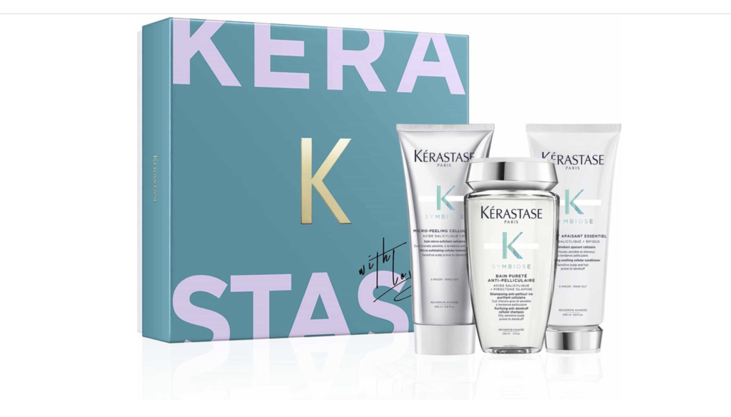 Kérastase Gift Set Symbiose- Micro-Peeling Cellulaire- Bain Pureté Anti-Pelliculaire- Fondant Apaisant Essentiel