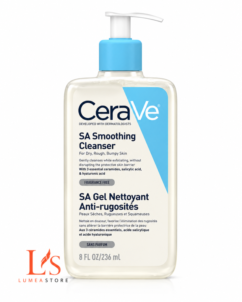 CeraVe SA Smoothing Cleanser 236ml – Salicylic Acid Cleanser for Rough, Dry & Uneven Skin